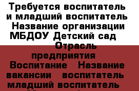 Требуется воспитатель и младший воспитатель › Название организации ­ МБДОУ Детский сад № 203 › Отрасль предприятия ­ Воспитание › Название вакансии ­ воспитатель, младший воспитатель › Место работы ­ Калининский › Подчинение ­ Заведующий › Минимальный оклад ­ 7 800 › Максимальный оклад ­ 13 000 › Возраст от ­ 23 › Возраст до ­ 45 - Башкортостан респ., Уфимский р-н, Уфа г. Работа » Вакансии   . Башкортостан респ.